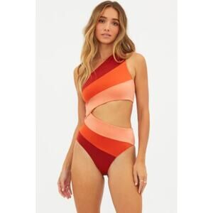 Beach Riot Red and Orange One Piece Swimsuit